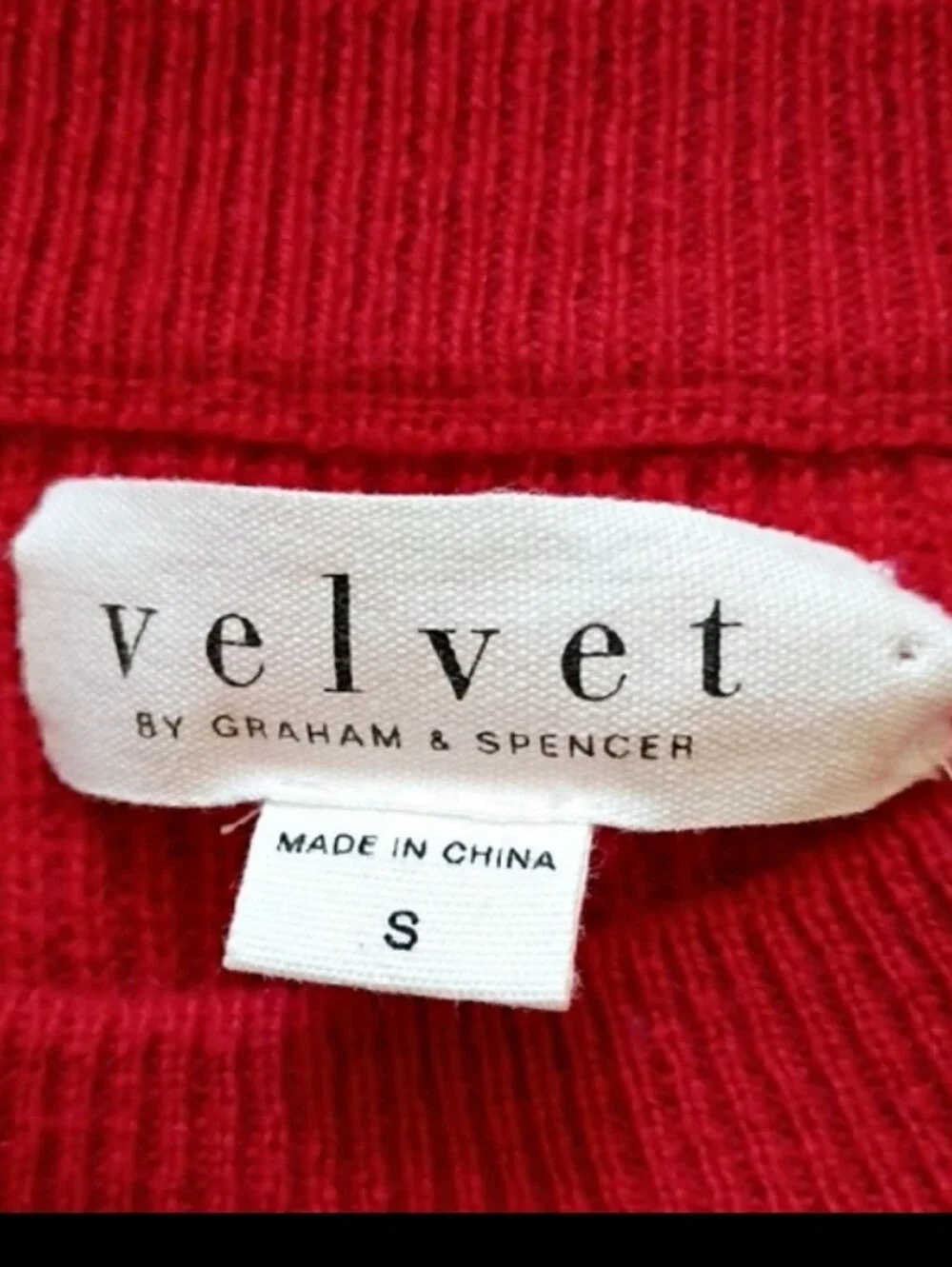 Velvet Cashmere Eliana Rib Knit Sweater In Lipstic sz S - Picture 7 of 8